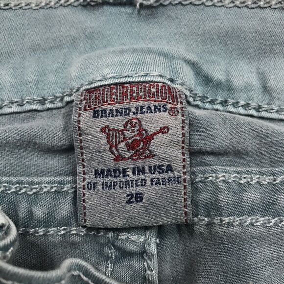 TRUE RELIGION Serena Jeans Women 26x29 Turquoise Green Skinny Stretch Denim USA - Picture 11 of 16